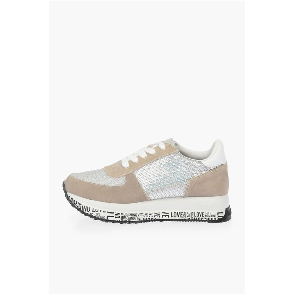 Moschino LOVE Sneakers aus Wildleder mit Pailletten
