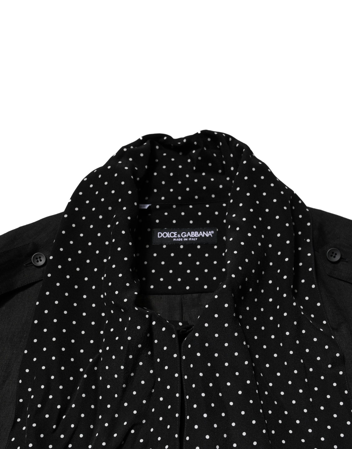 Dolce & Gabbana Zwart Polkadot Linnen Zijde Casual Herenoverhemd