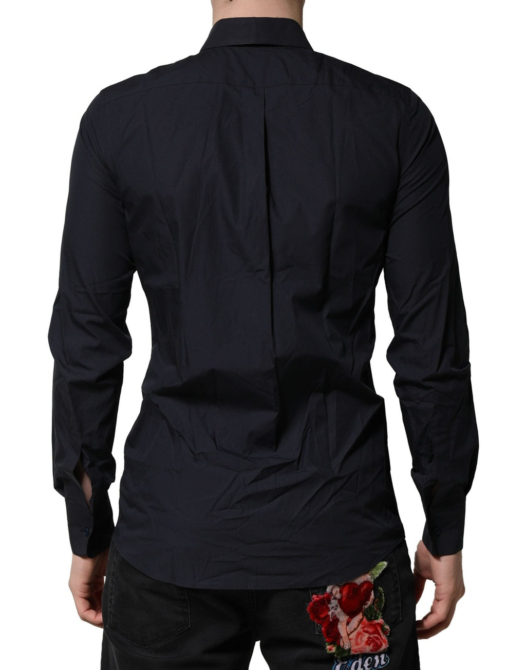 Dolce & Gabbana Dunkelblaues MARTINI Kleid Formales Hemd aus Baumwolle
