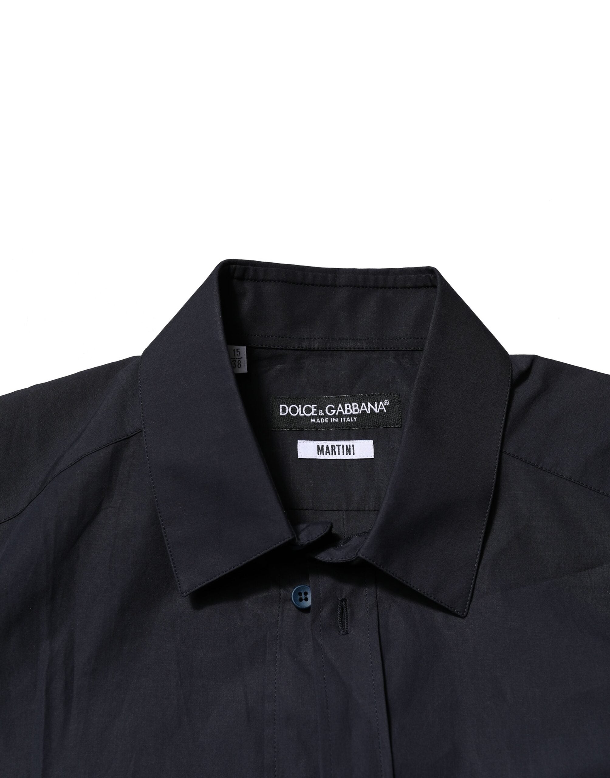 Dolce & Gabbana Dunkelblaues MARTINI Kleid Formales Hemd aus Baumwolle