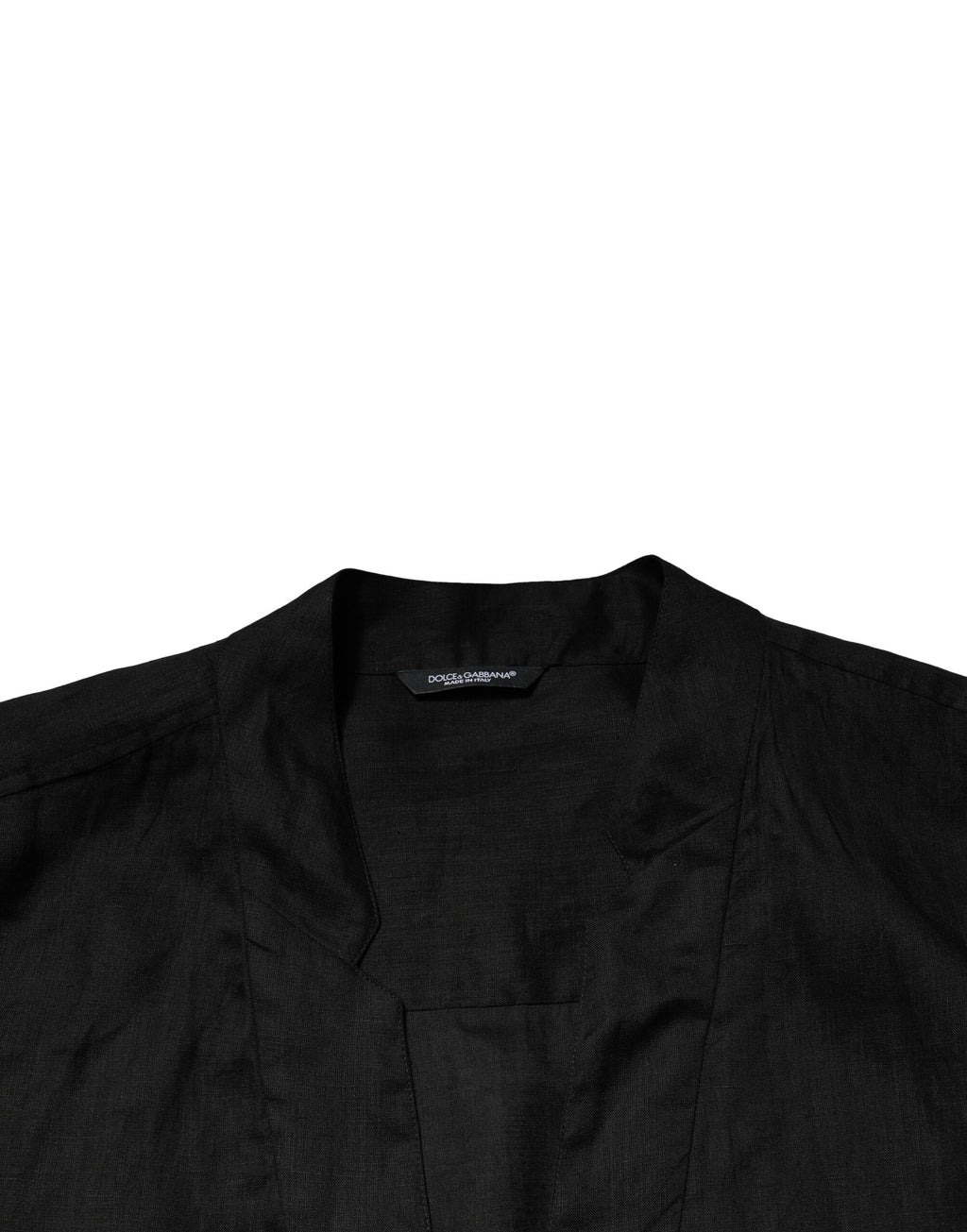 Dolce & Gabbana Zwart Linnen Casual Overhemd met Lange Mouwen voor Heren