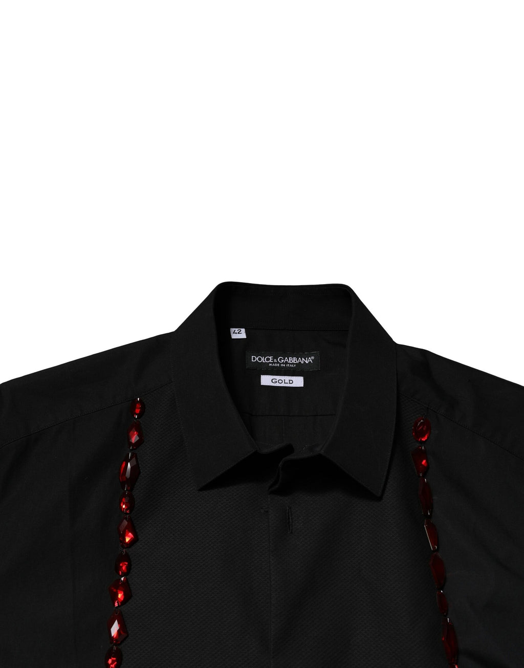 Dolce & Gabbana Schwarzes Kristall GOLD Formales Herrenhemd