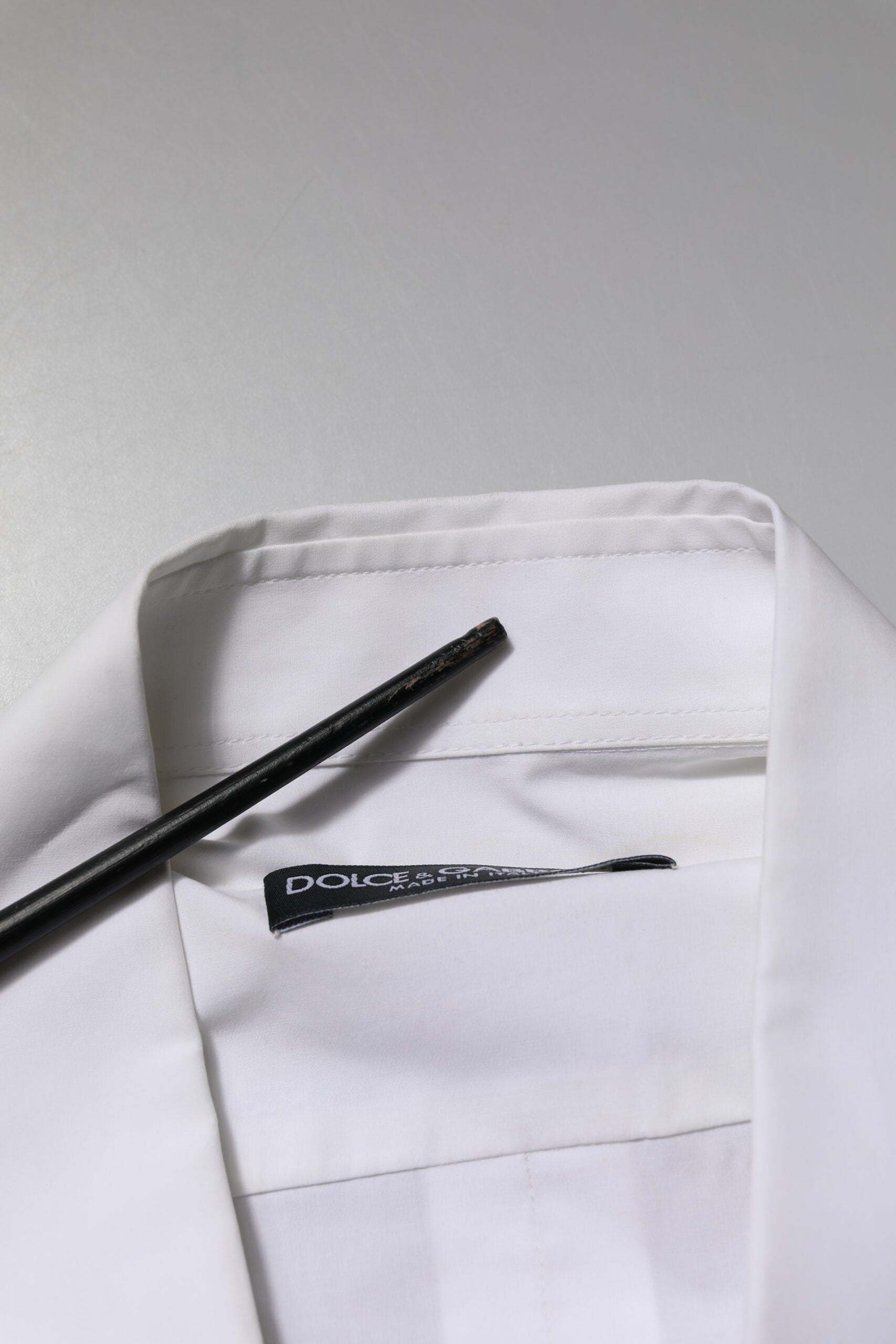 Dolce & Gabbana Weißes Baumwollkleid mit langen Ärmeln Formales Hemd