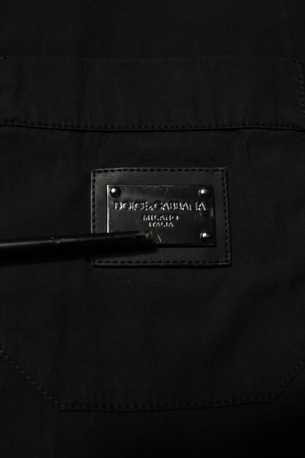 Dolce & Gabbana Schwarzes Baumwollhemd mit kurzen Ärmeln und Knopfleiste