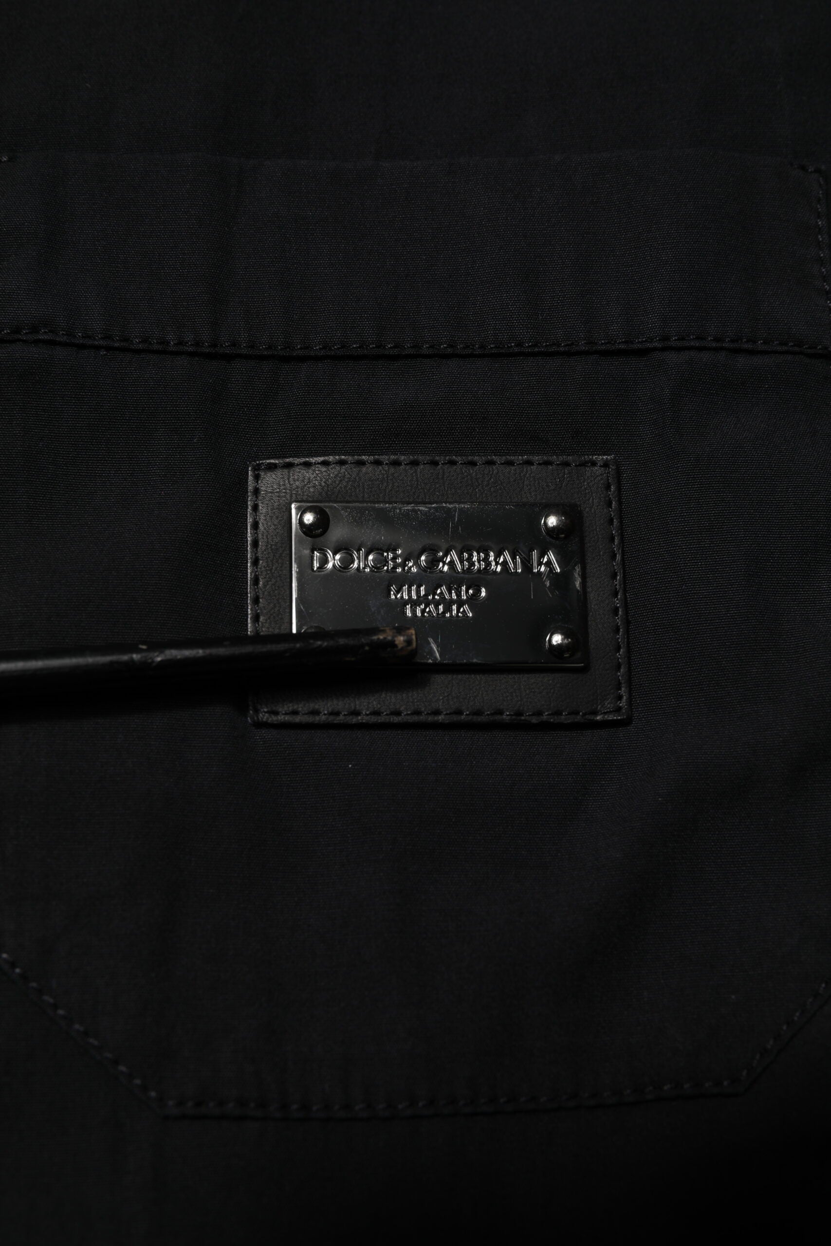 Dolce & Gabbana Schwarzes Baumwollhemd mit kurzen Ärmeln und Knopfleiste