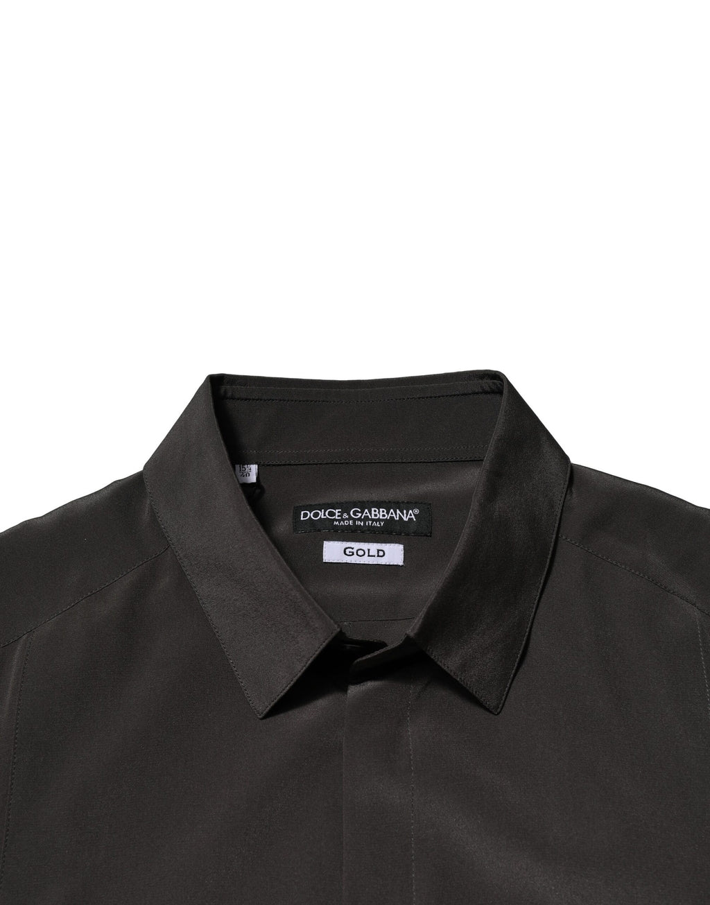 Dolce & Gabbana Dunkelbraunes Seidenhemd GOLD Herren Kleid Formales Hemd