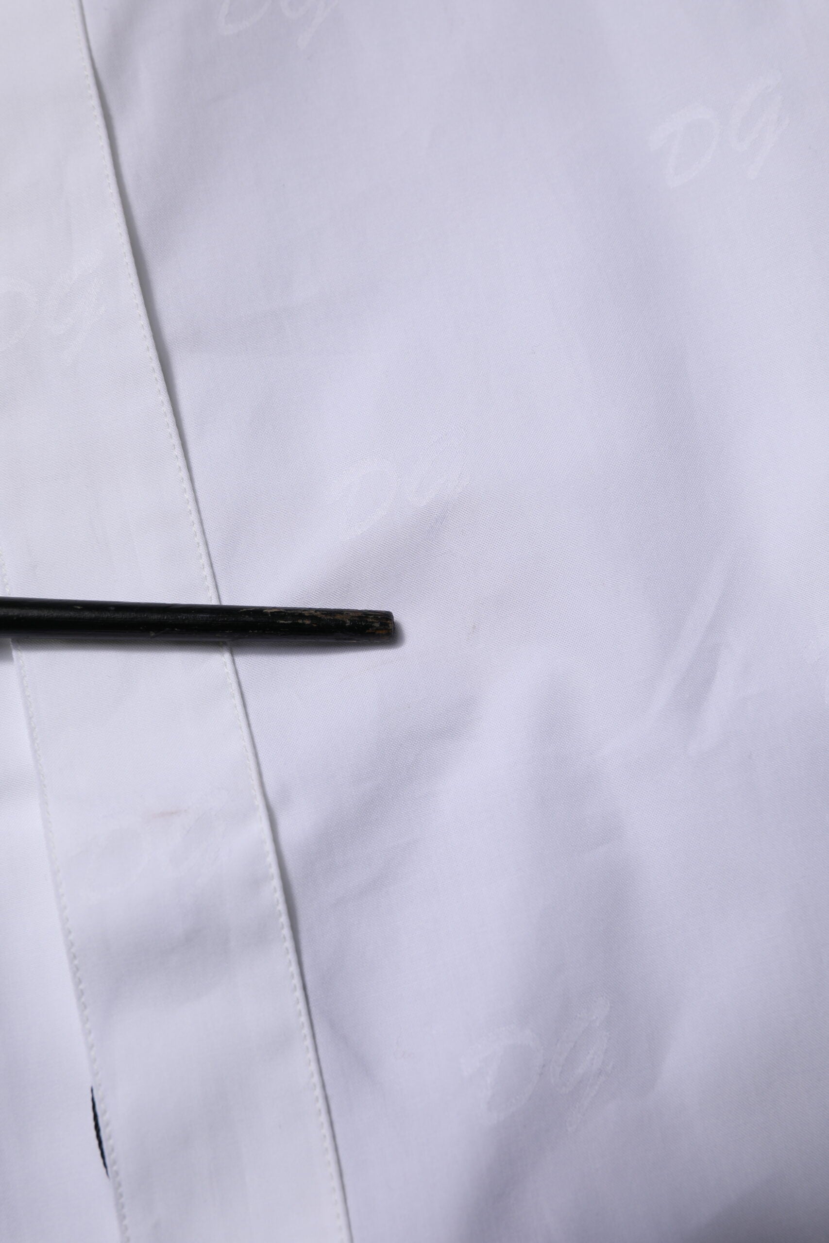 Dolce & Gabbana Weißes GOLD Langärmeliges Kleid Formales Hemd