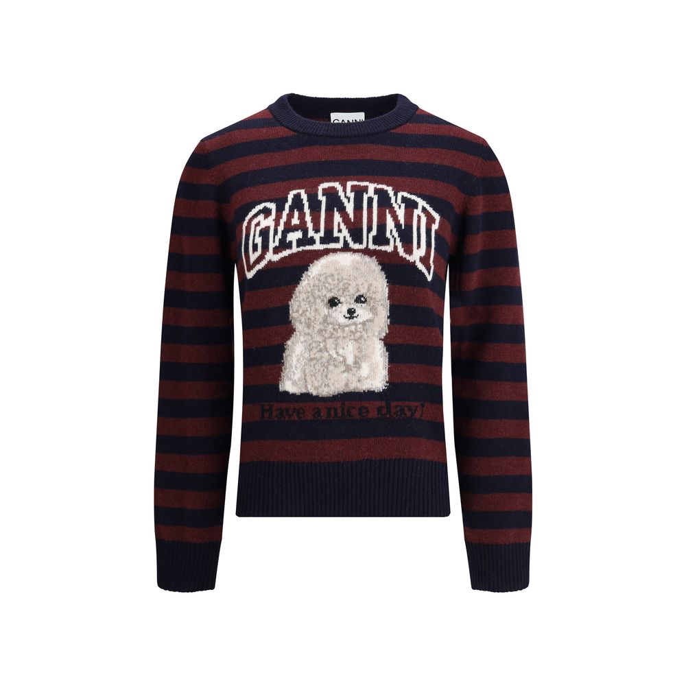Ganni Woll-Sweatshirt in Multicolor