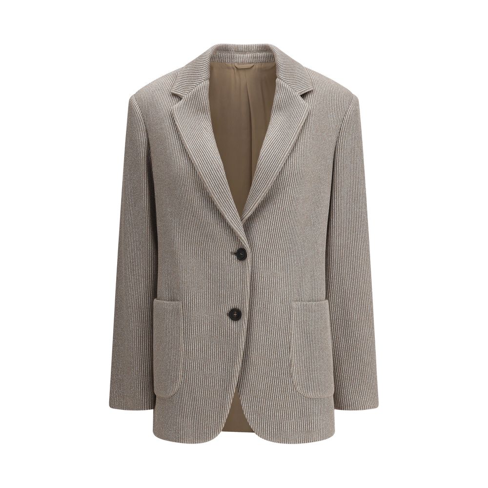 Brunello Cucinelli Gerippte Jacke aus Lurex