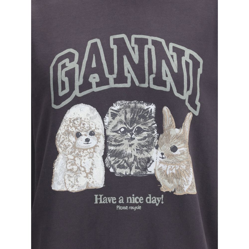 Ganni Grauer Baumwoll-Sweatshirt