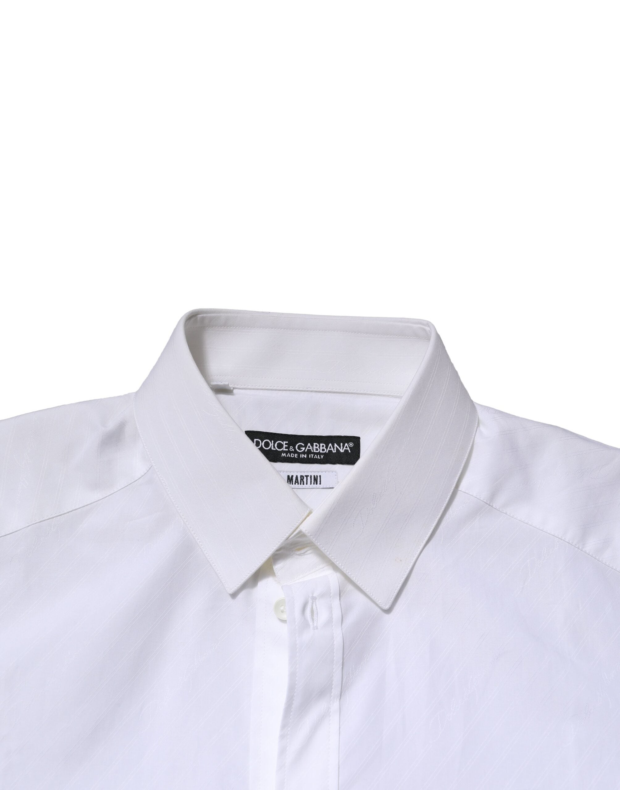 Dolce & Gabbana Weißes MARTINI Langärmeliges Kleid Formales Hemd