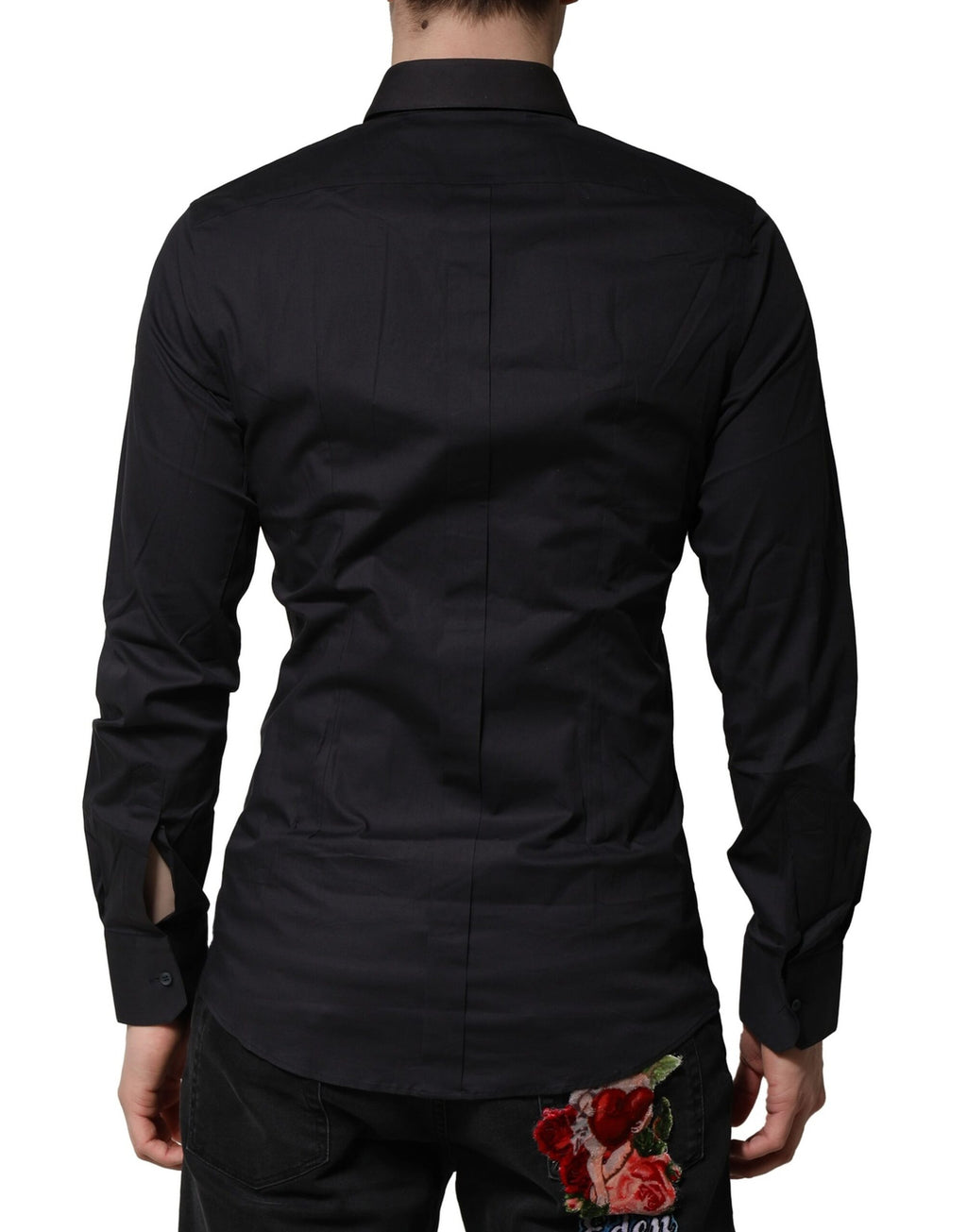 Dolce & Gabbana Blaue Baumwolle GOLD Lange Ärmel Formales Hemd