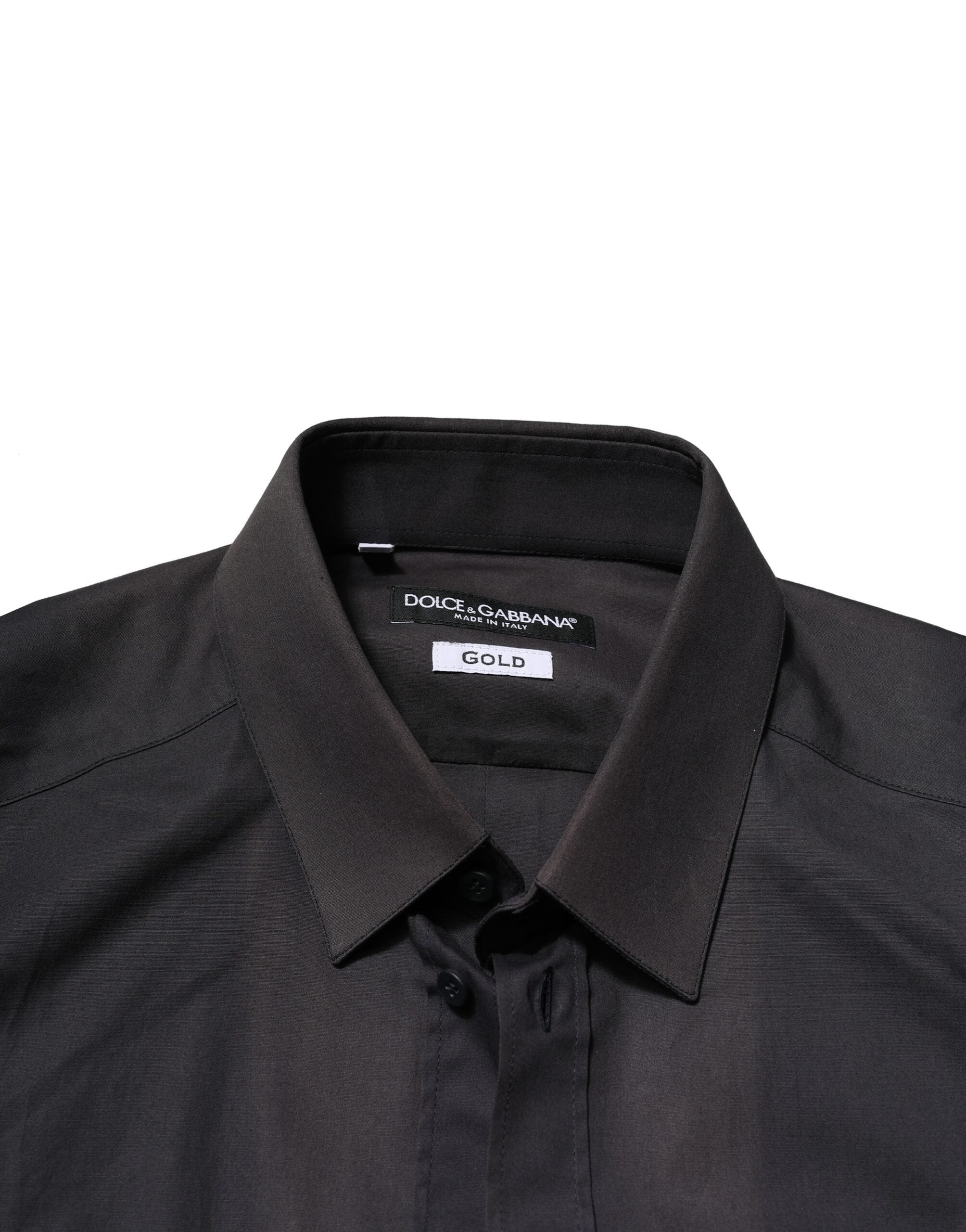 Dolce & Gabbana Blaue Baumwolle GOLD Lange Ärmel Formales Hemd