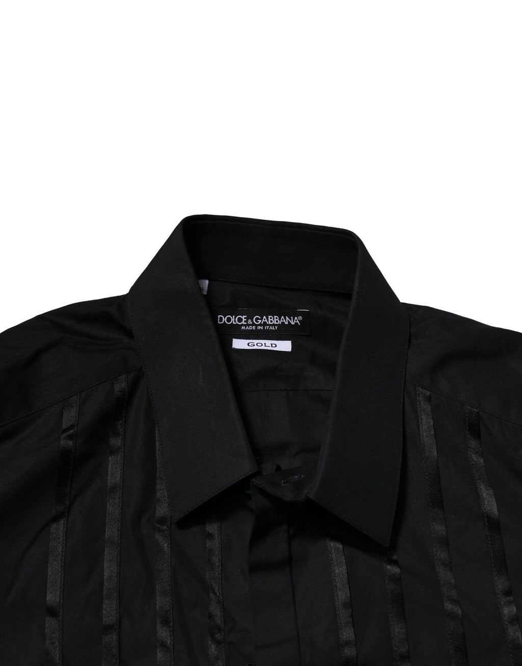 Dolce & Gabbana Schwarzes Baumwolle GOLD Herrenhemd
