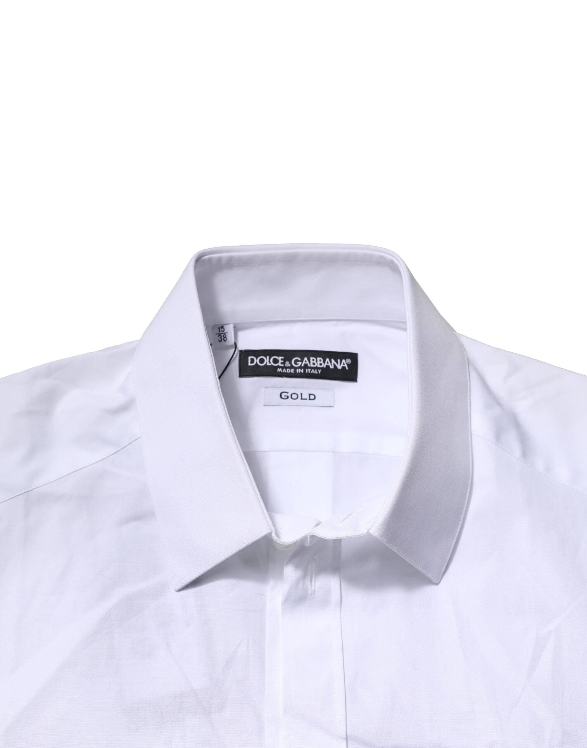 Dolce & Gabbana Weißes Baumwollhemd mit kurzen Ärmeln GOLD Casual