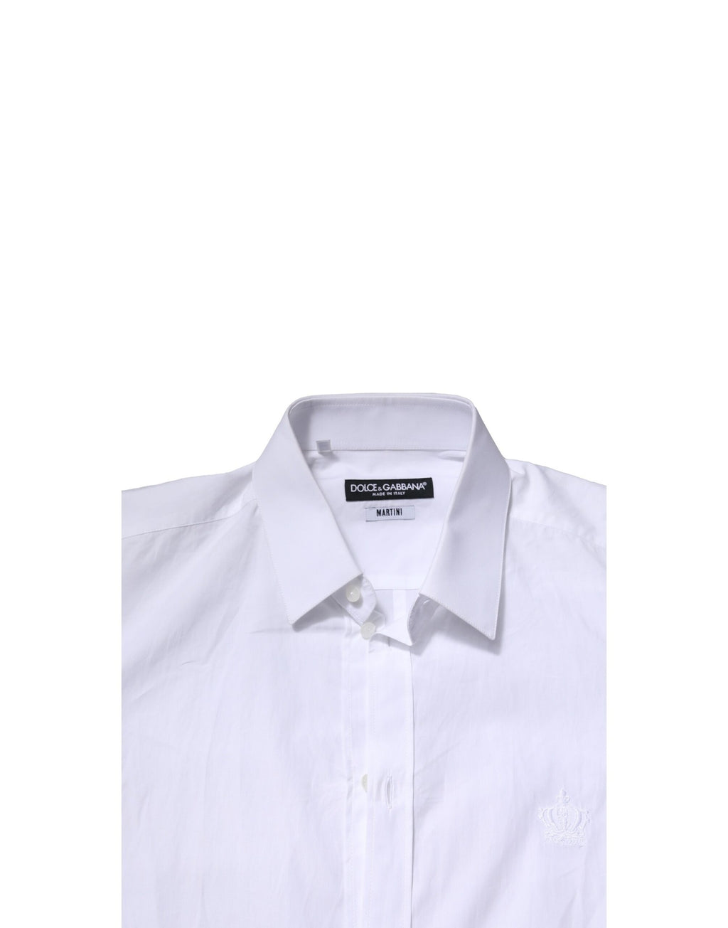 Dolce & Gabbana Weißes MARTINI Langärmeliges Herrenhemd Formal