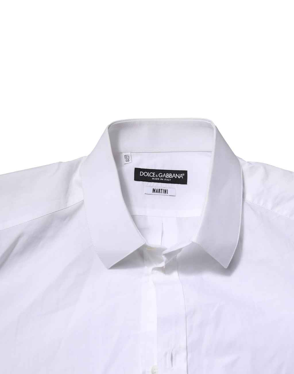 Dolce & Gabbana Weißes MARTINI Langärmeliges Herrenhemd Formal