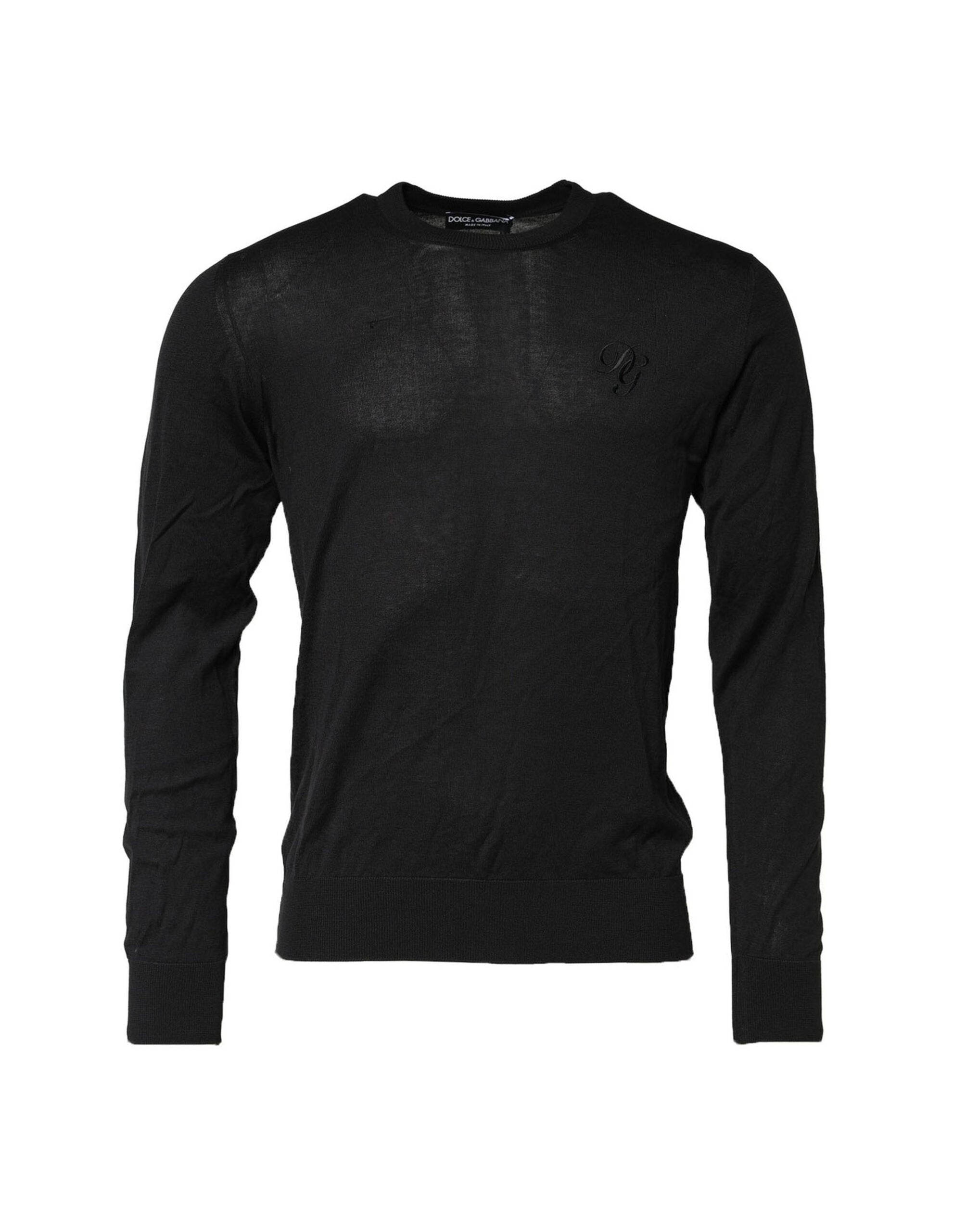 Dolce & Gabbana Dunkelgraues DG Logo Sweatshirt aus Baumwolle Pullover