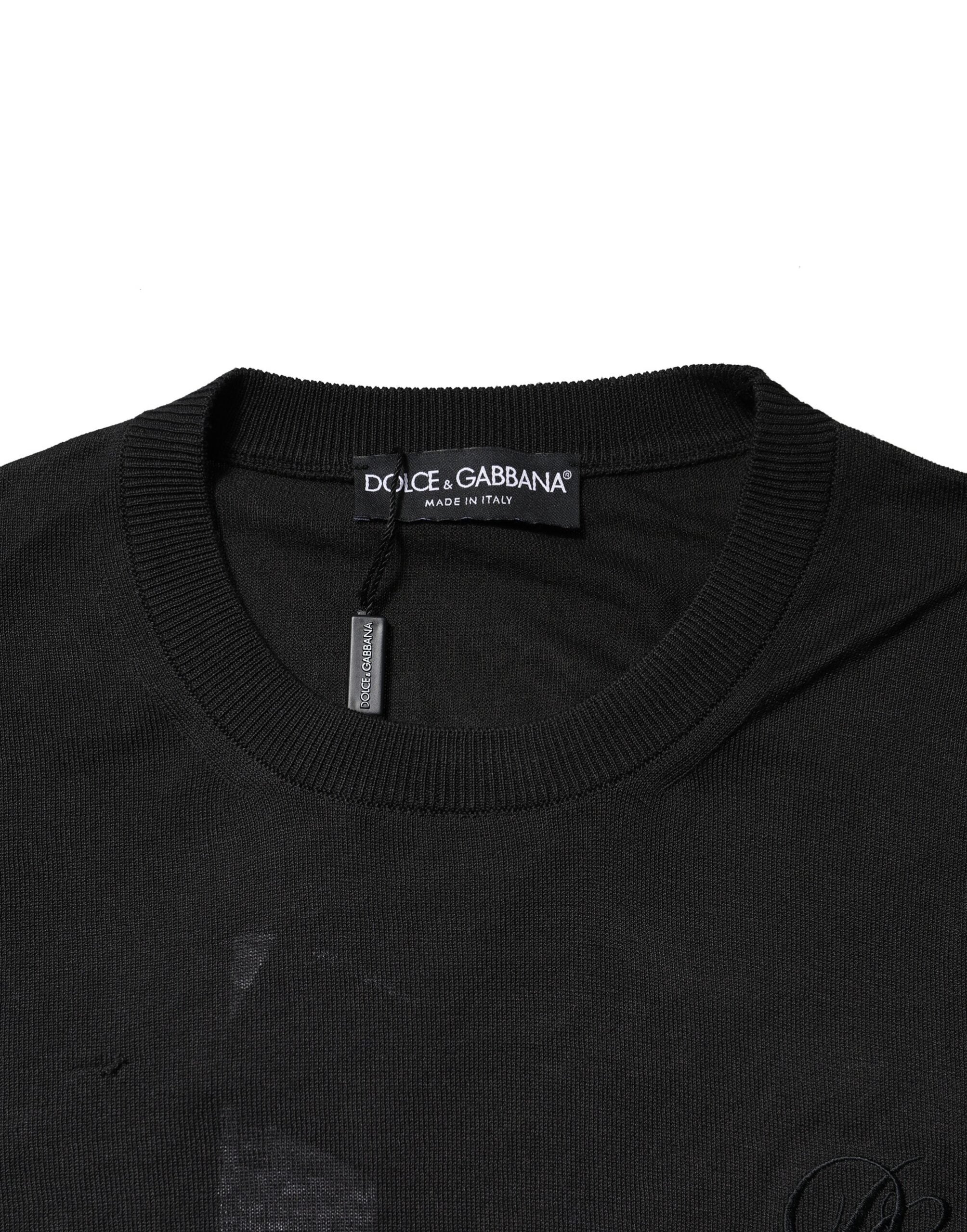 Dolce & Gabbana Dunkelgraues DG Logo Sweatshirt aus Baumwolle Pullover