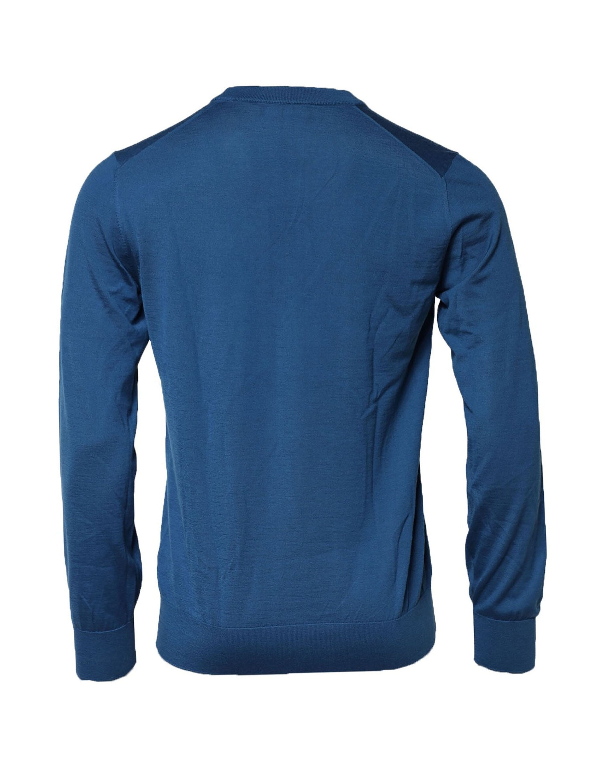 Dolce & Gabbana Blaues Kaschmir-Rundhals-Sweatshirt Pullover