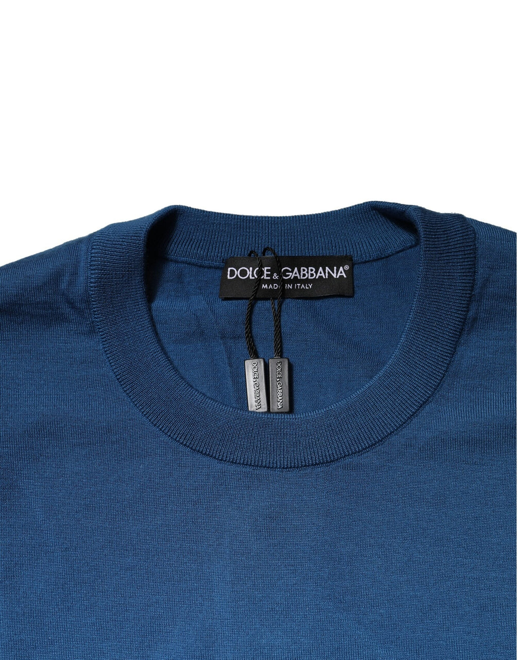 Dolce & Gabbana Blaues Kaschmir-Rundhals-Sweatshirt Pullover