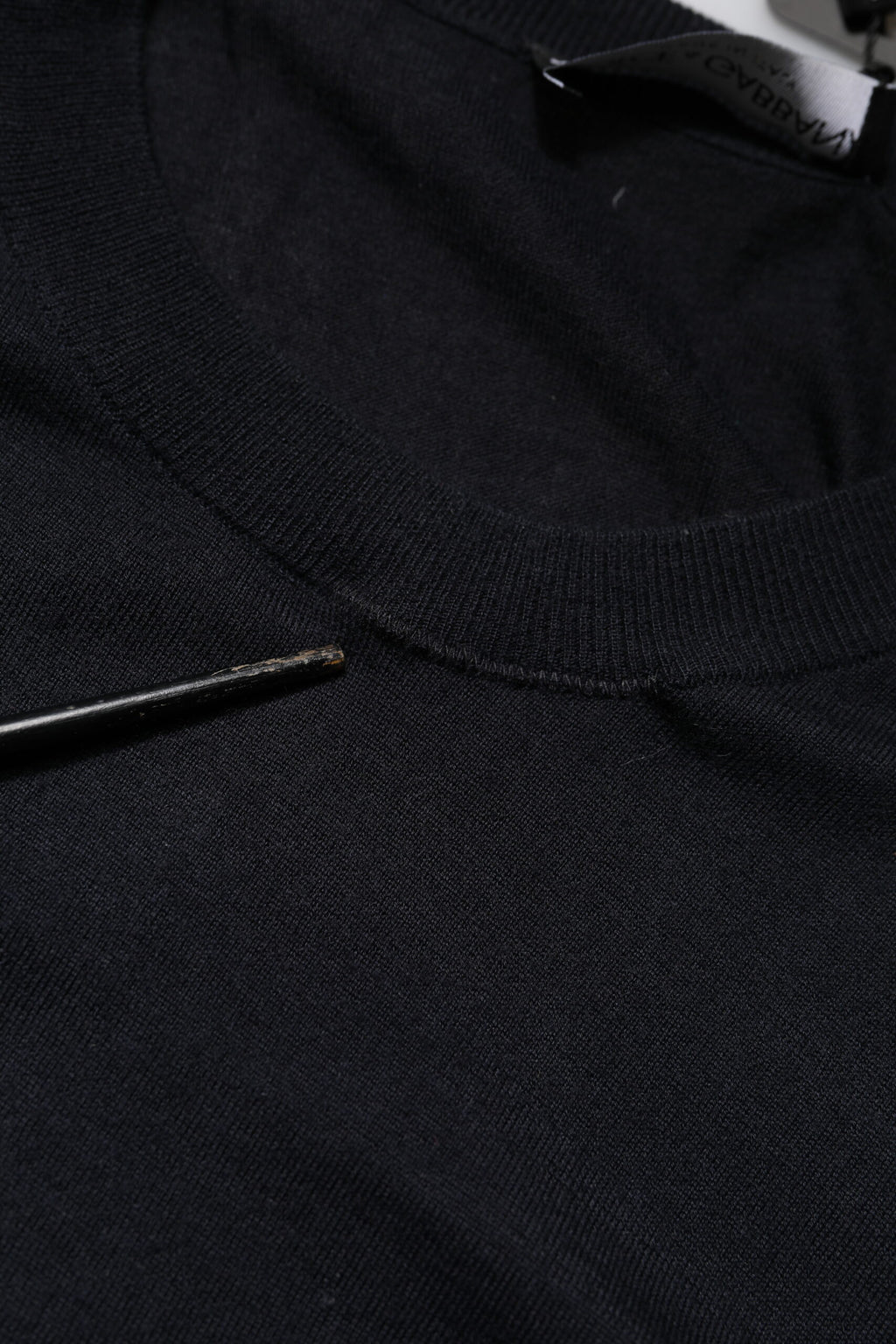 Dolce & Gabbana Schwarzer langärmeliger Pullover mit Rundhalsausschnitt