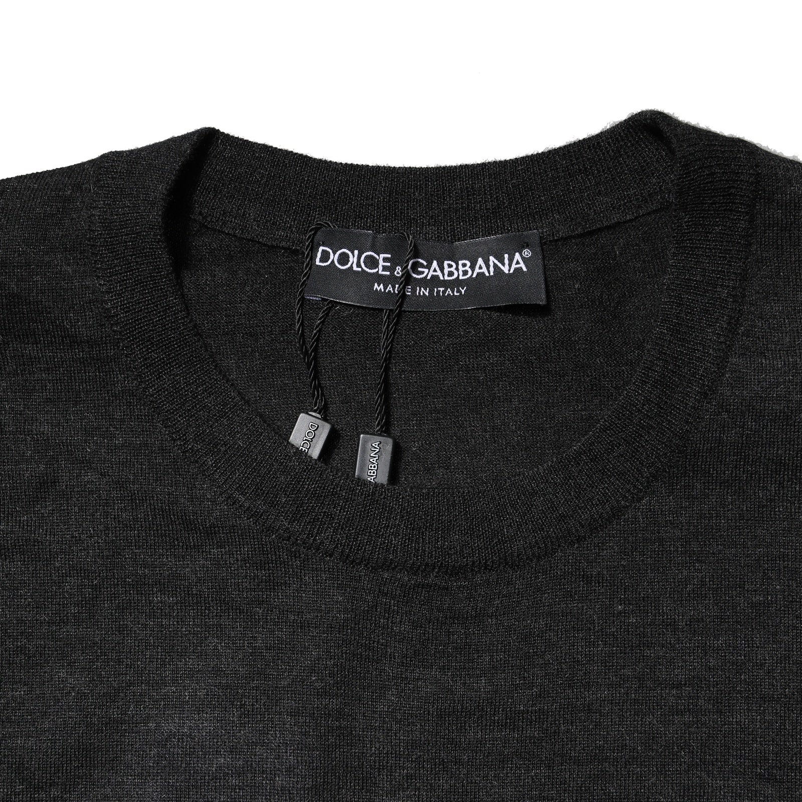 Dolce & Gabbana Graues Kaschmir-Rundhals-Sweatshirt Pullover