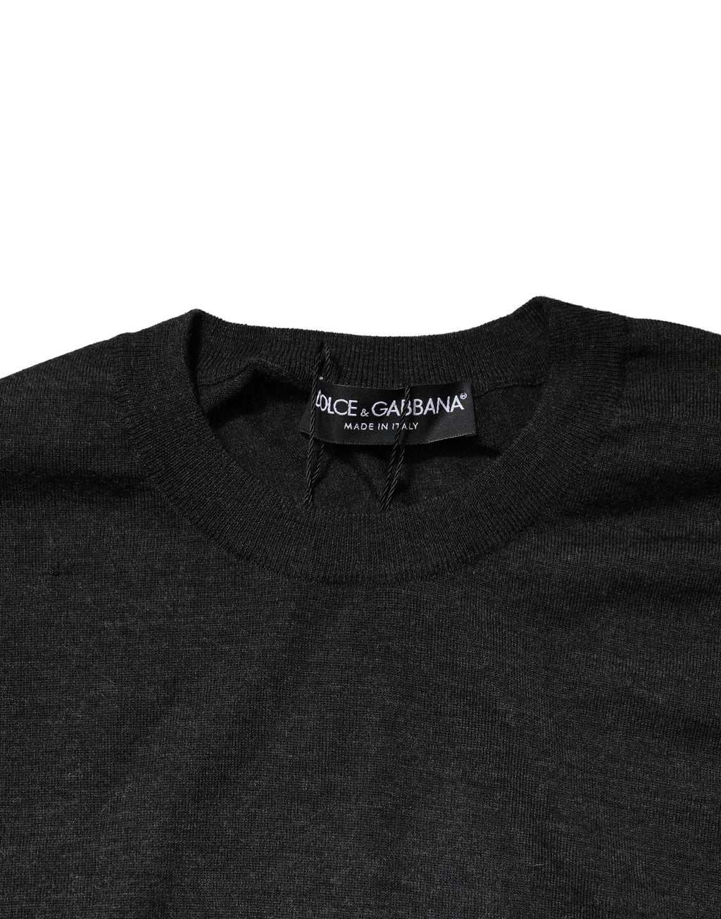 Dolce & Gabbana Grauer Pullover mit Rundhalsausschnitt und langen Ärmeln