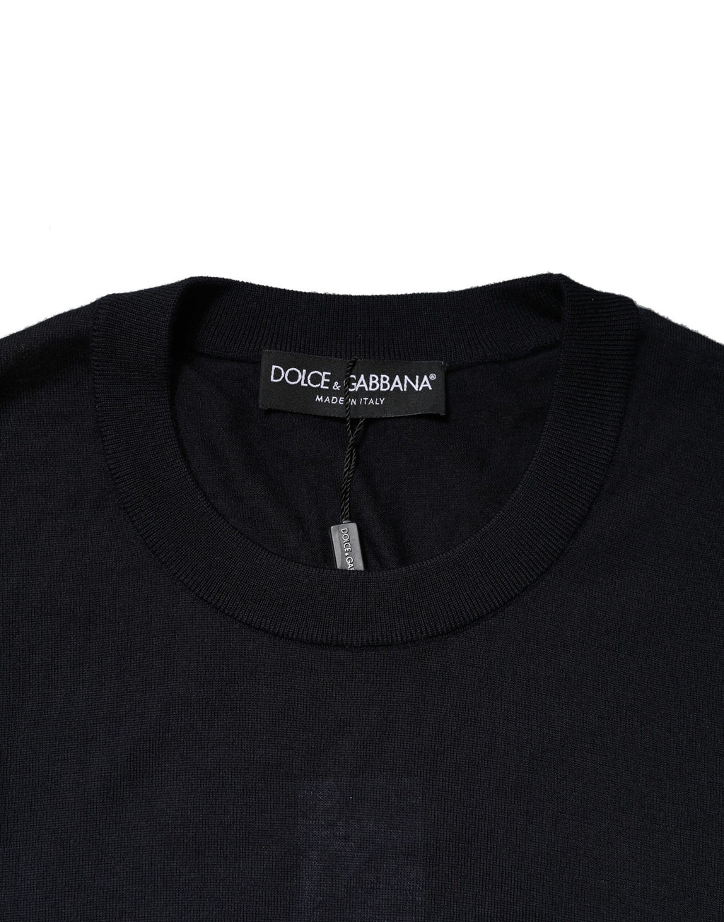 Dolce & Gabbana Schwarzes Kaschmir-Rundhals-Sweatshirt Pullover