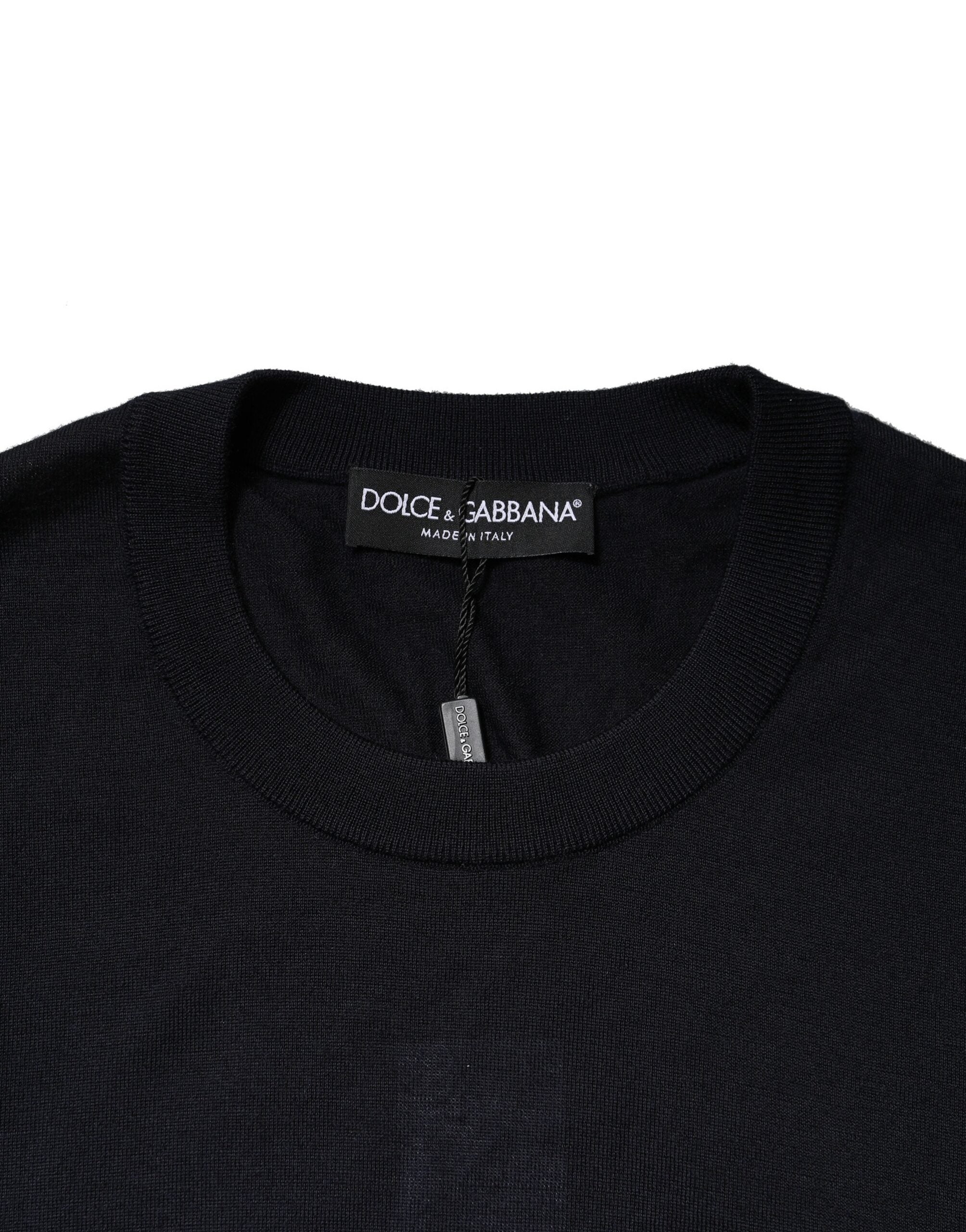 Dolce & Gabbana Schwarzes Kaschmir-Rundhals-Sweatshirt Pullover