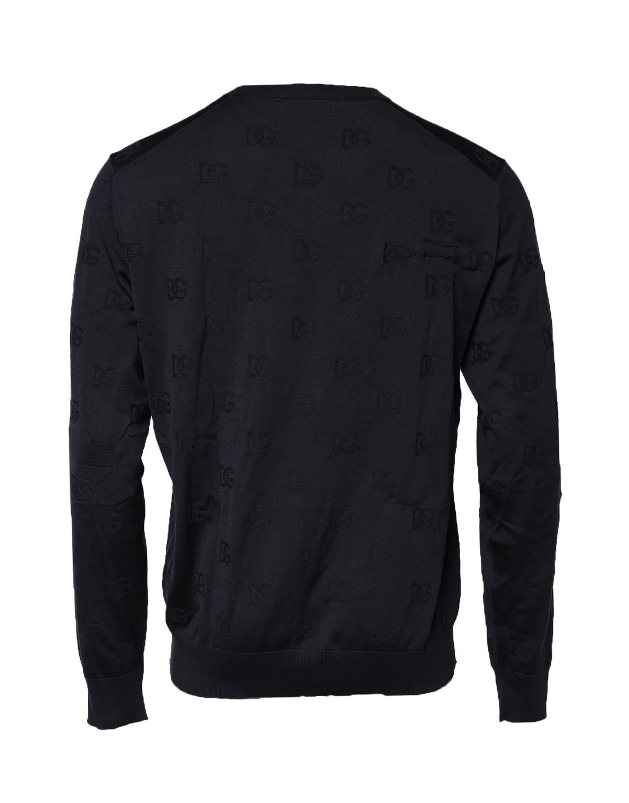 Dolce & Gabbana Schwarzes Seiden-Rundhals-Sweatshirt Pullover