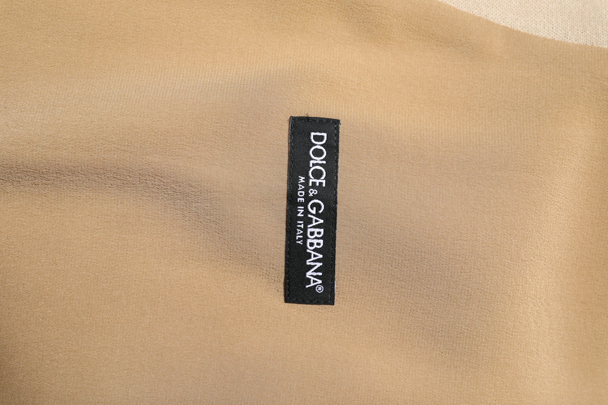 Dolce & Gabbana Beige Leinen Kleid Formal Männer Weste Weste