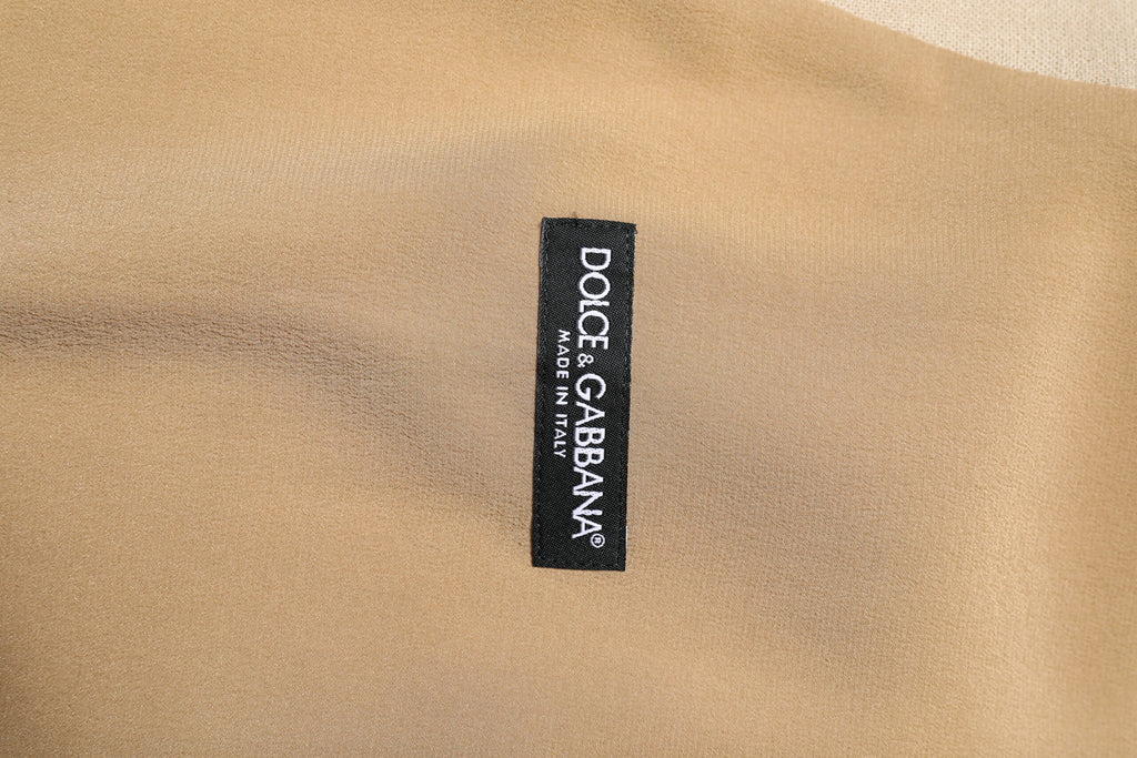 Dolce & Gabbana Beige Linnen Jurk Formeel Heren Gilet Vest