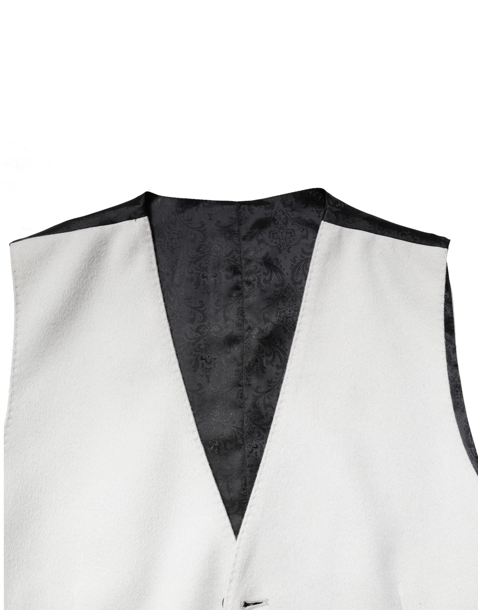 Dolce & Gabbana Graue Wolle Kleid Formal Männer Weste Weste