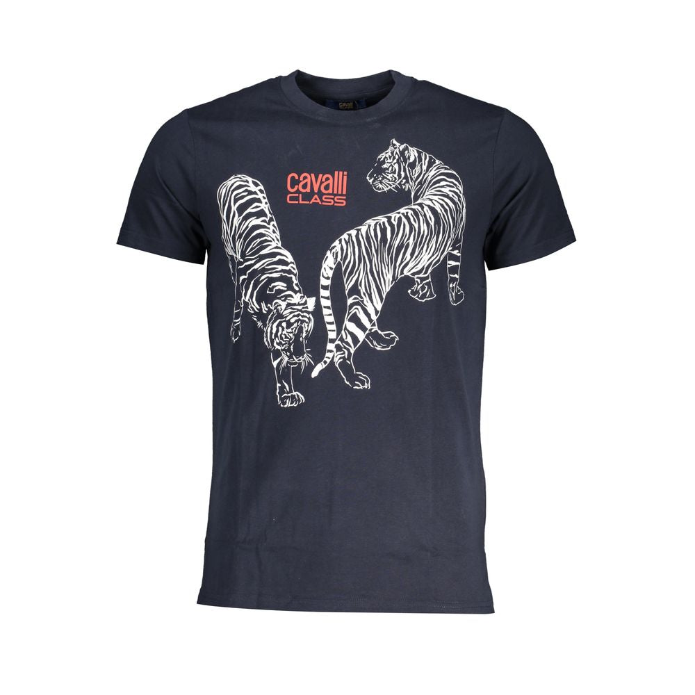 Cavalli Class T-Shirt aus blauer Baumwolle
