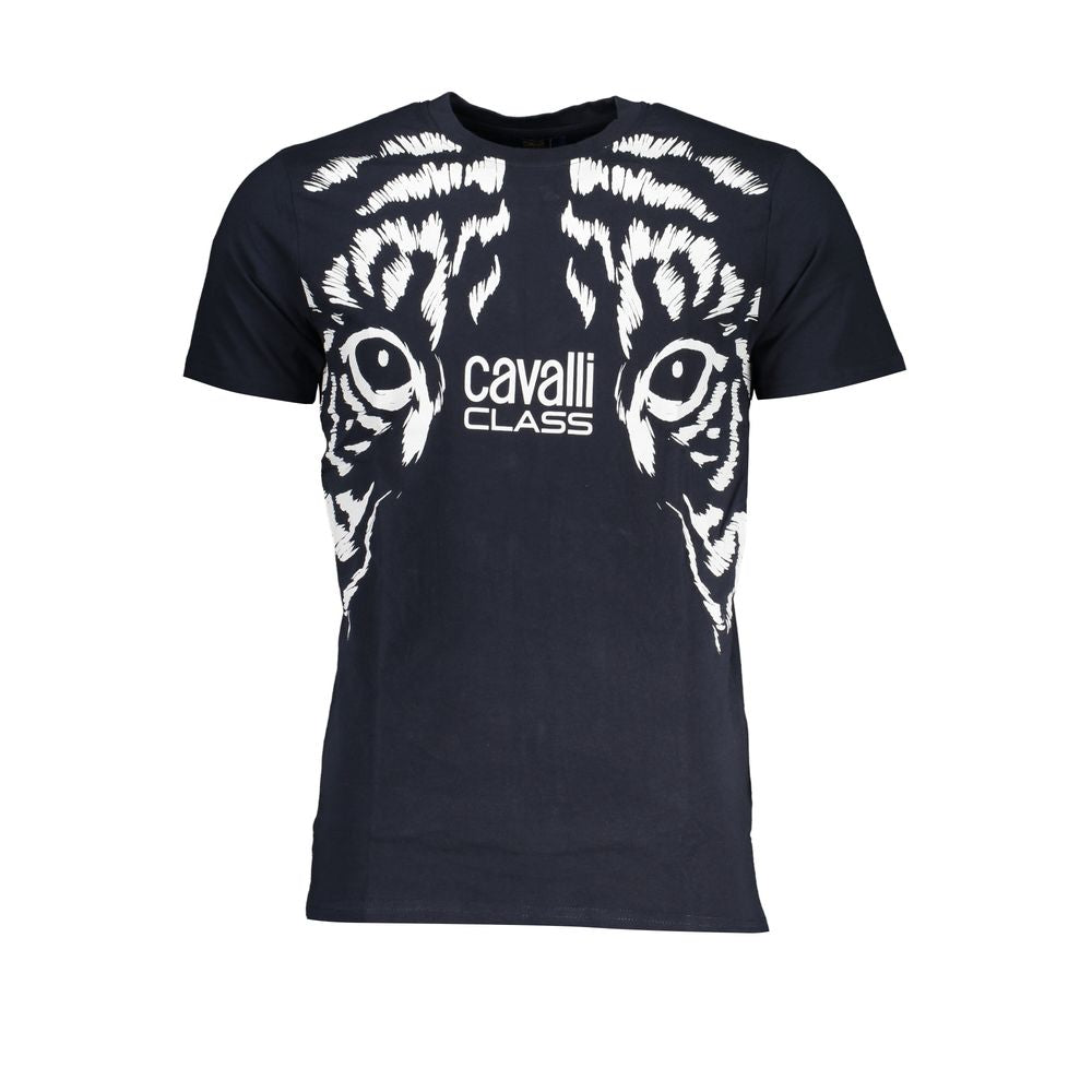 Cavalli Class T-Shirt aus blauer Baumwolle