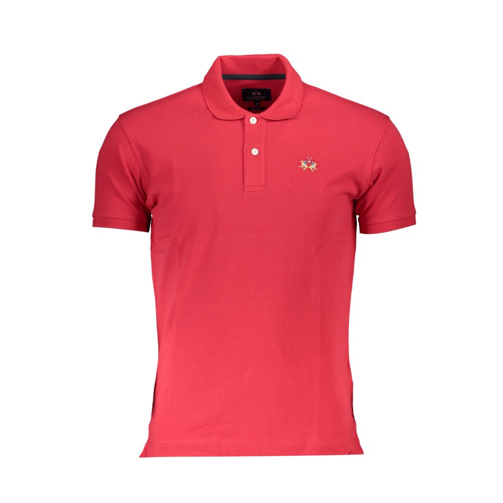 La Martina Rotes Baumwoll-Poloshirt für Männer