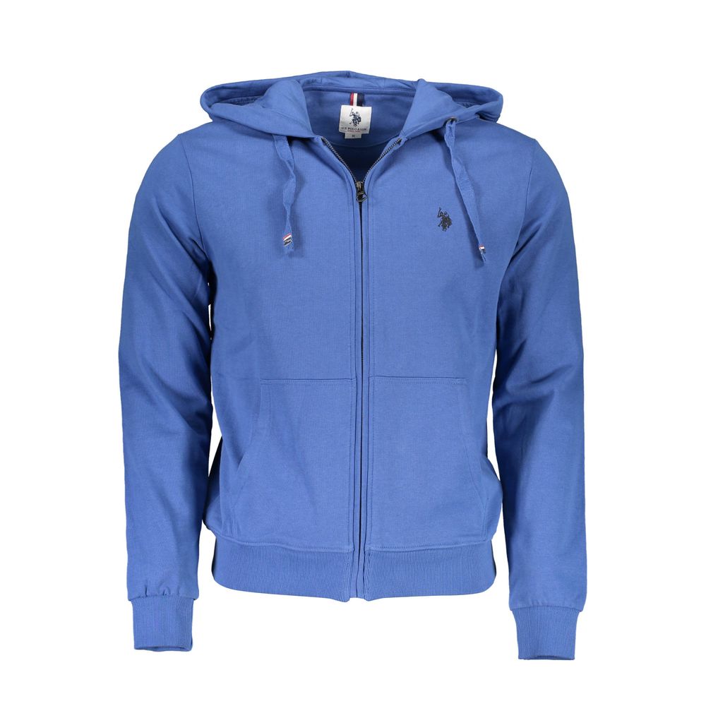 U.S. POLO ASSN. Blauer Baumwollpullover für Männer mit Kapuze