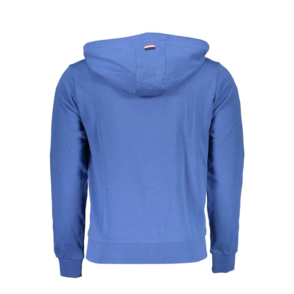 U.S. POLO ASSN. Blauer Baumwollpullover für Männer mit Kapuze