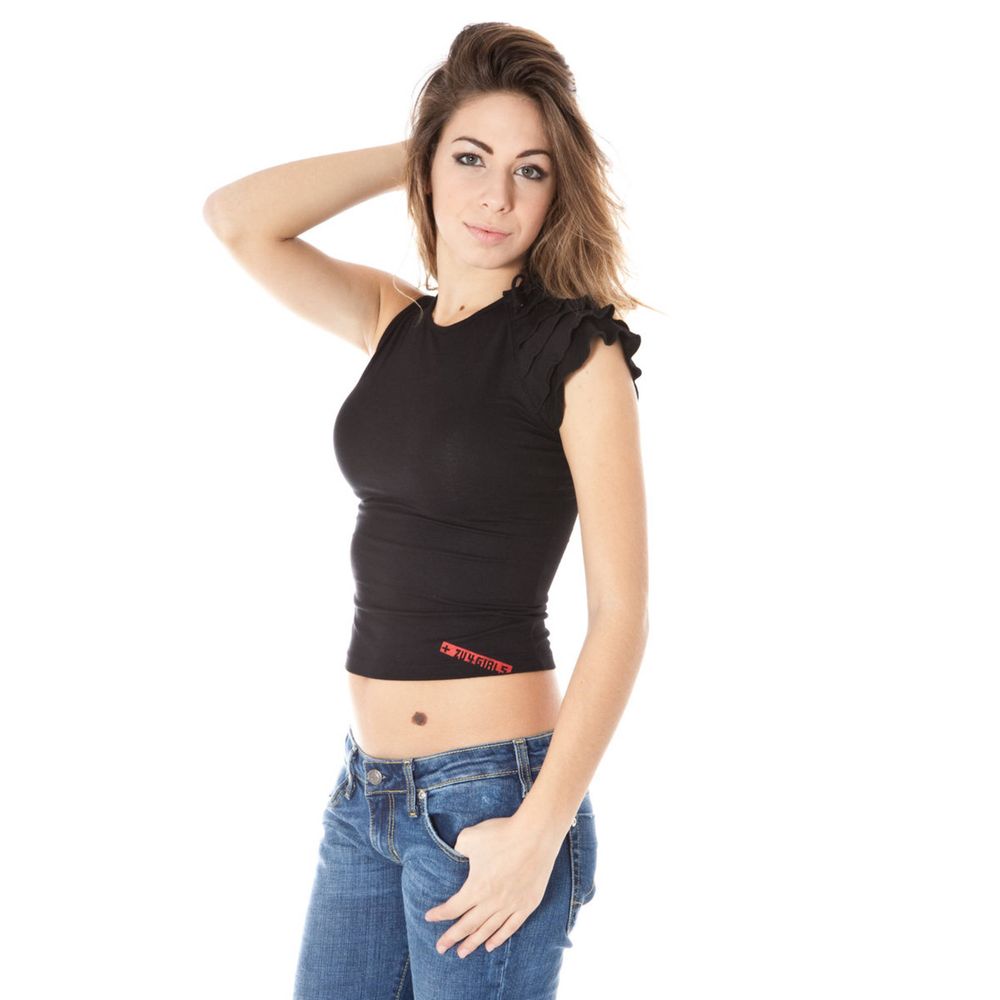 Zuelements Schwarzes Lycra Damen Top