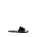 Valentino Garavani Black Calf Leather Bos Taurus Flat Sandals