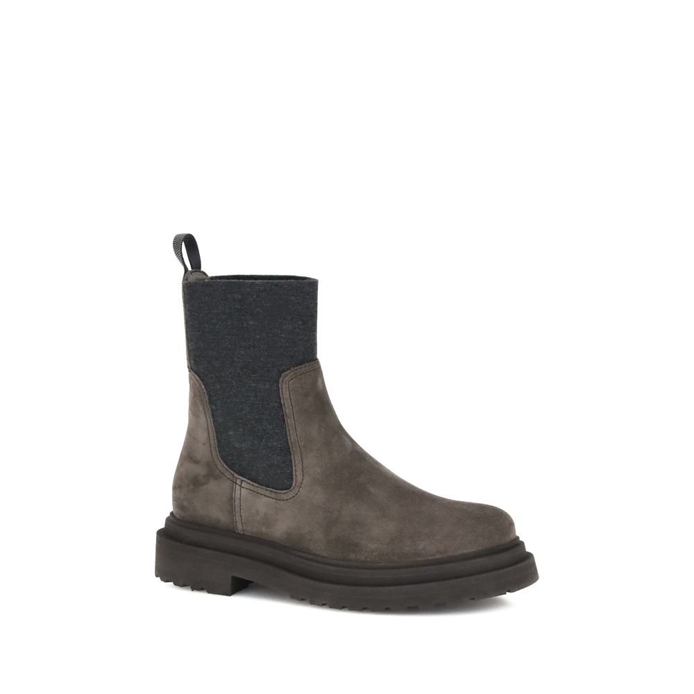 Brunello Cucinelli Wildleder-Stiefeletten