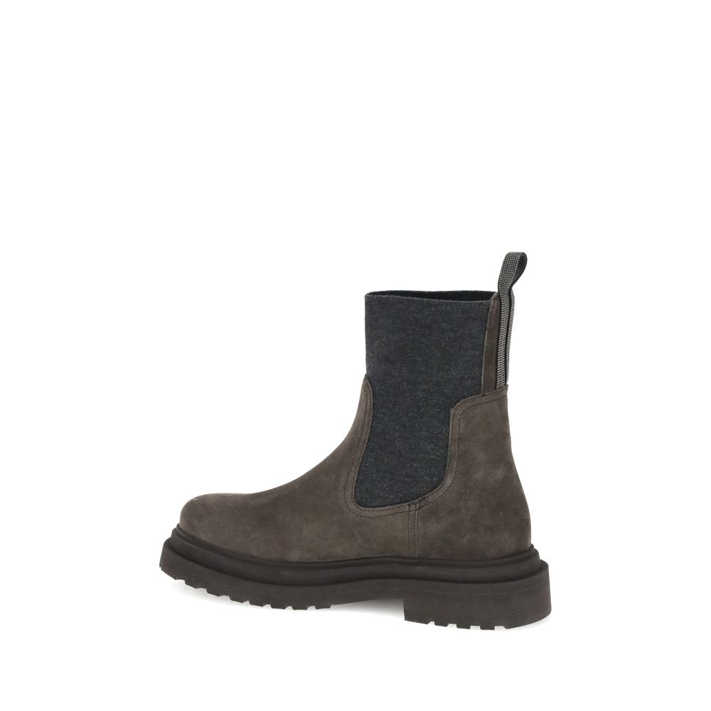 Brunello Cucinelli Wildleder-Stiefeletten