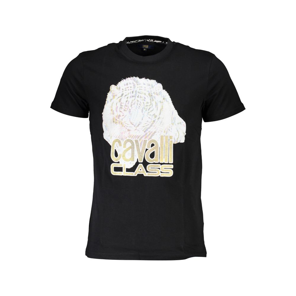 Cavalli Class Schwarzes Baumwolle Männer T-Shirt