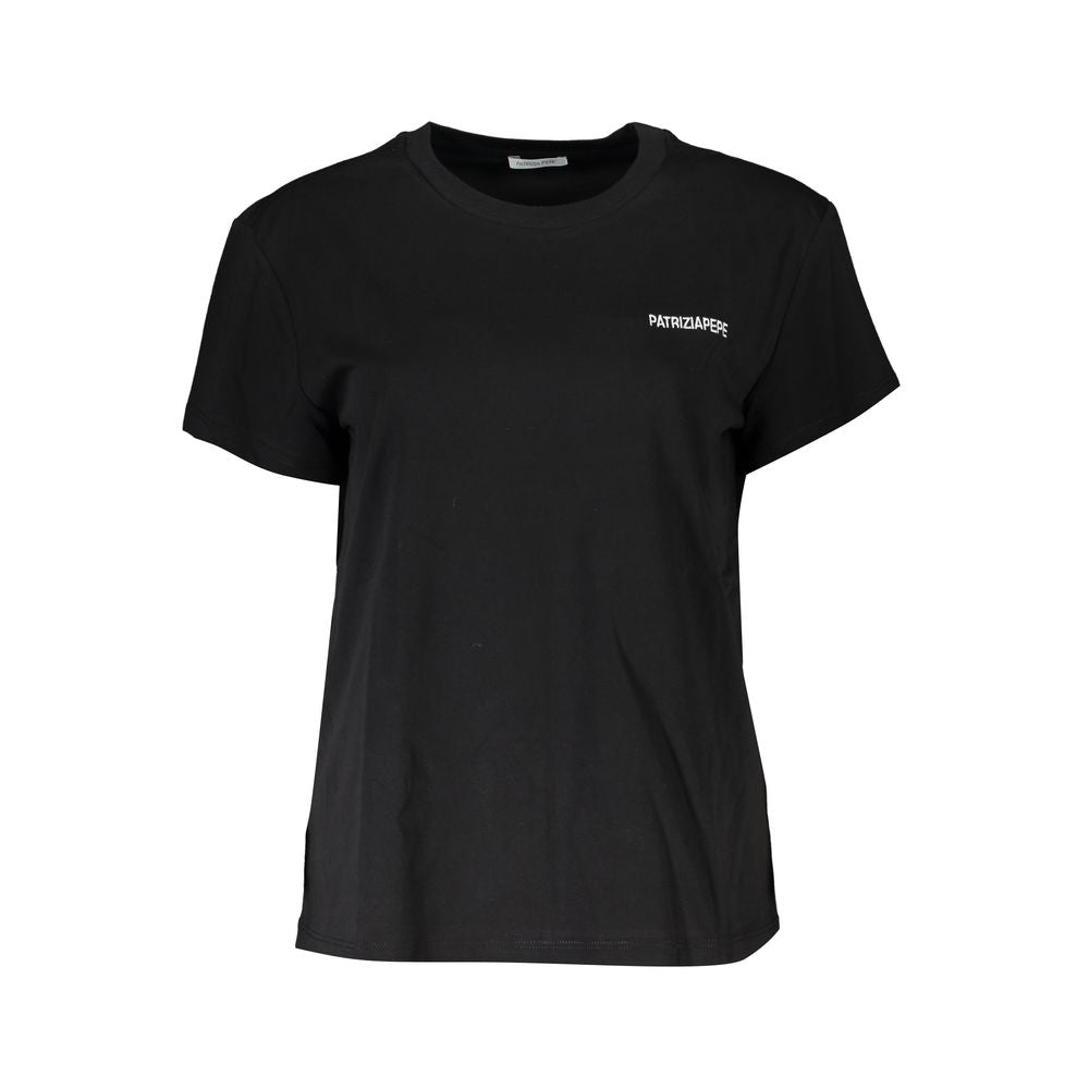 Patrizia Pepe Schwarzes Baumwoll-T-Shirt für Frauen