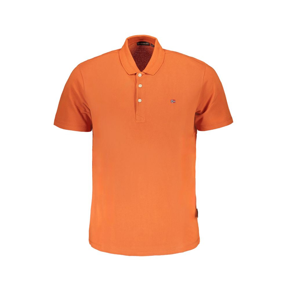 Napapijri Orangefarbenes Baumwoll-Poloshirt