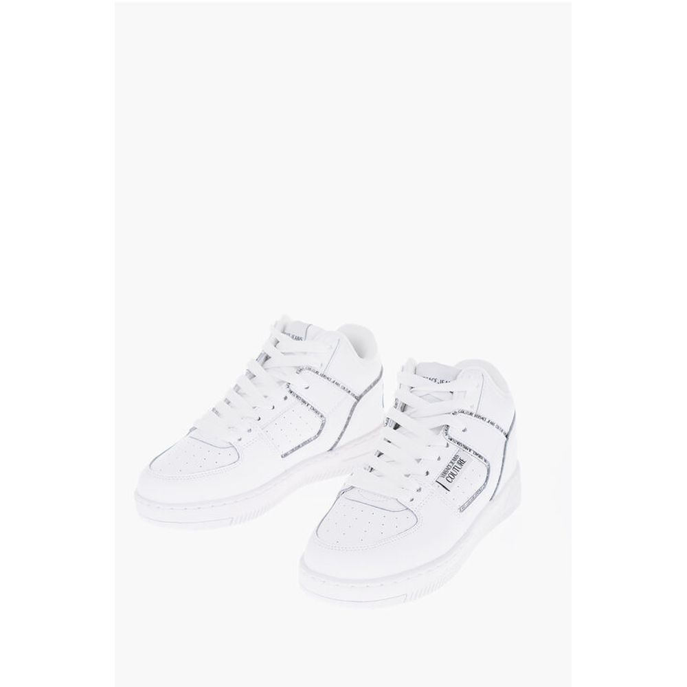 Versace JEANS COUTURE MEYSSA Sneakers aus Leder mit bedruckten Kontrasten