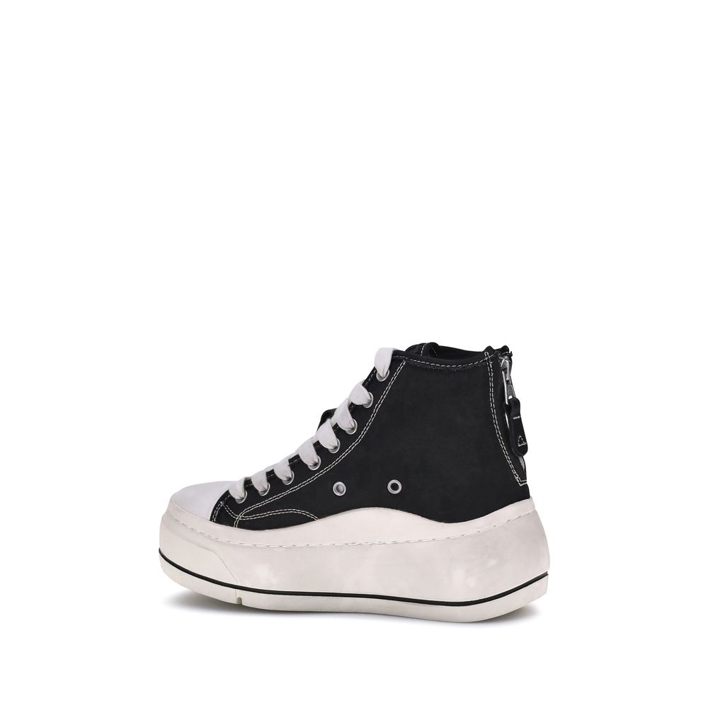 R13 Hochwertige High-Top-Sneaker aus schwarzem Polyethylen