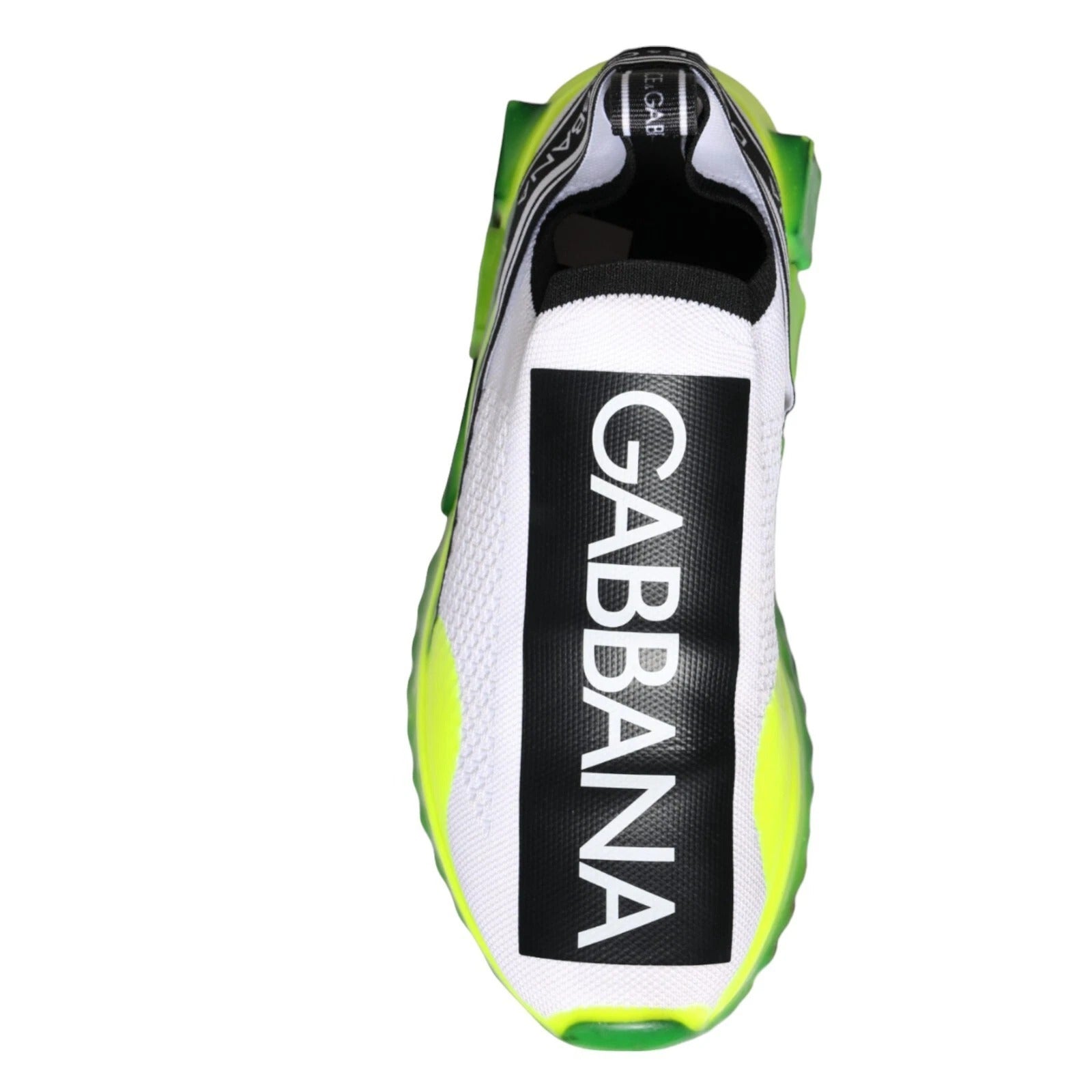 Dolce & Gabbana Weiß Gelb Slip On Sorrento Turnschuhe Schuhe