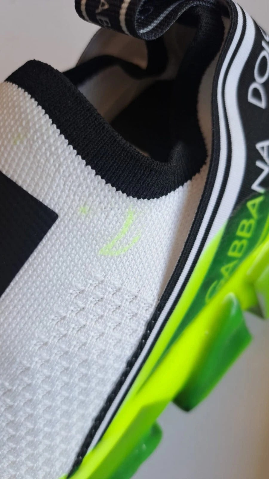 Dolce & Gabbana Weiß Gelb Slip On Sorrento Turnschuhe Schuhe